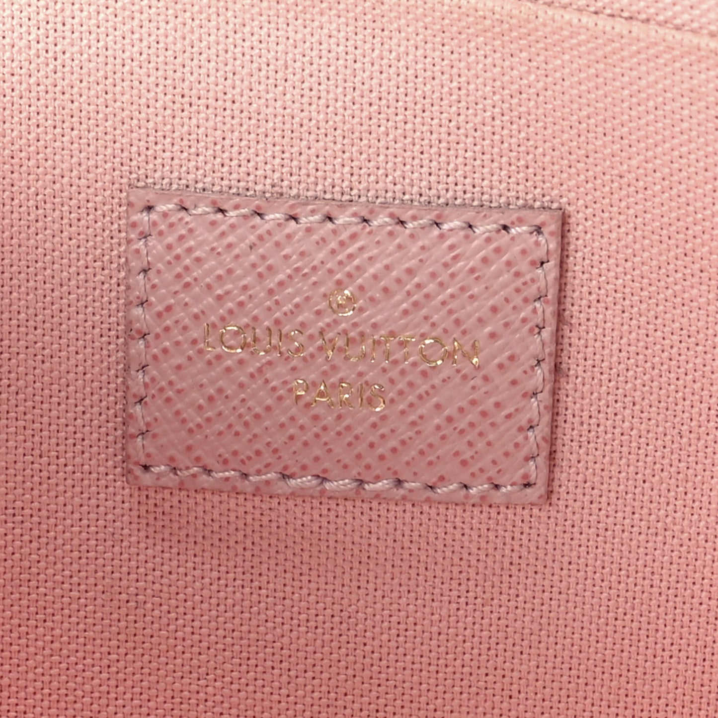 Damier Azur Pochette Felicie Chain Wallet Rose Ballerine