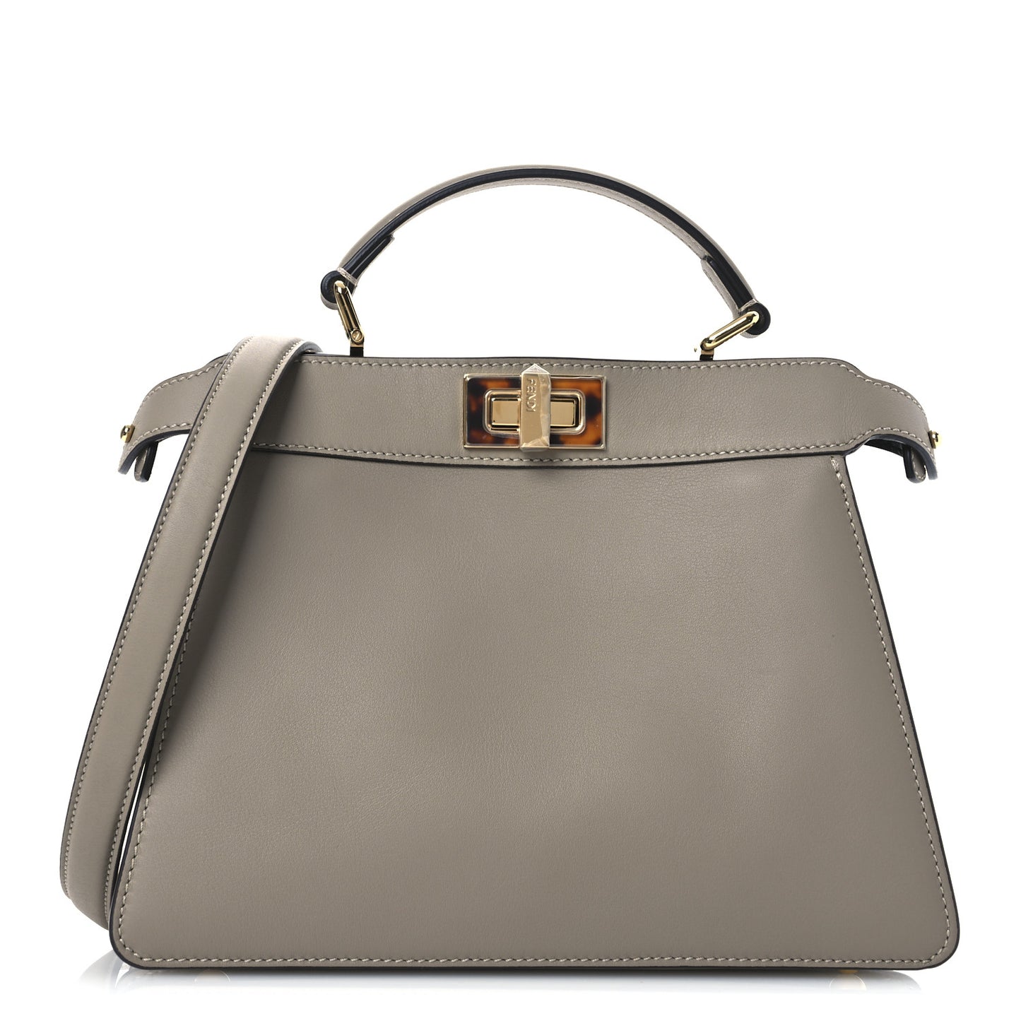 Vitello Seta Shiny Nappa Plexiglass Bi-Color Small Peekaboo I SEE U Satchel Tartaruga Black