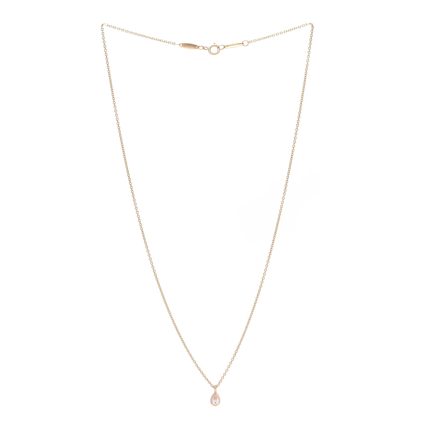 Tiffany 18K Yellow Gold Diamond .13ctw Elsa Peretti Diamonds by the Yard Pear Shape Necklace 3 of 6