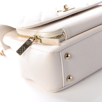 Chanel Caviar Quilted Medium Business Affinity Flap White 5 of 11