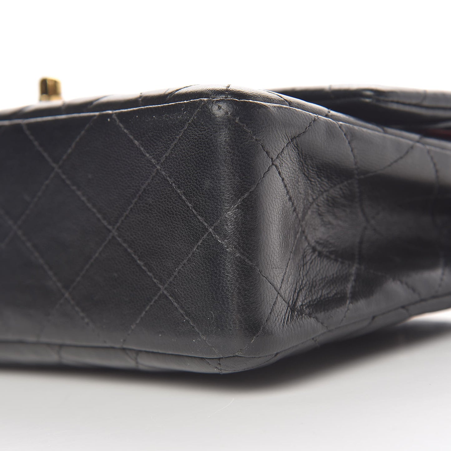 Lambskin Quilted Medium Double Flap Black