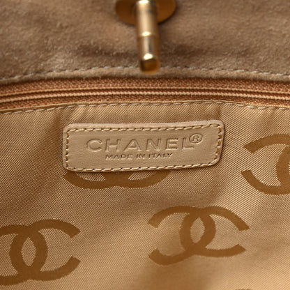 Chanel Suede Quilted Shopping Tote Beige 6 of 11