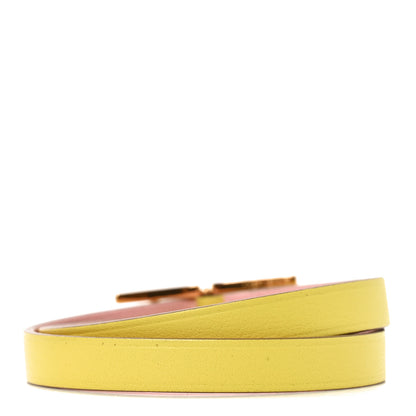 Hermes Swift Behapi Double Tour Bracelet T2 Lime Rose Sakura 3 of 5