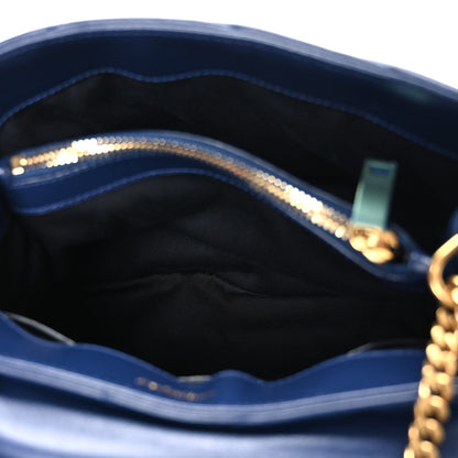 Saint Laurent Calfskin Y Quilted Monogram Small Loulou Chain Satchel Navy 5 of 10