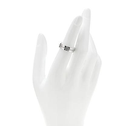 Tiffany 18K White Gold Diamond Wide T Two Ring 50 5.5 2 of 6
