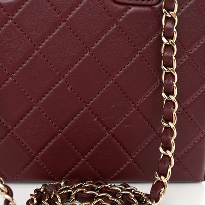 Chanel Calfskin Quilted Studded Square Vanity Case Burgundy 11 of 11