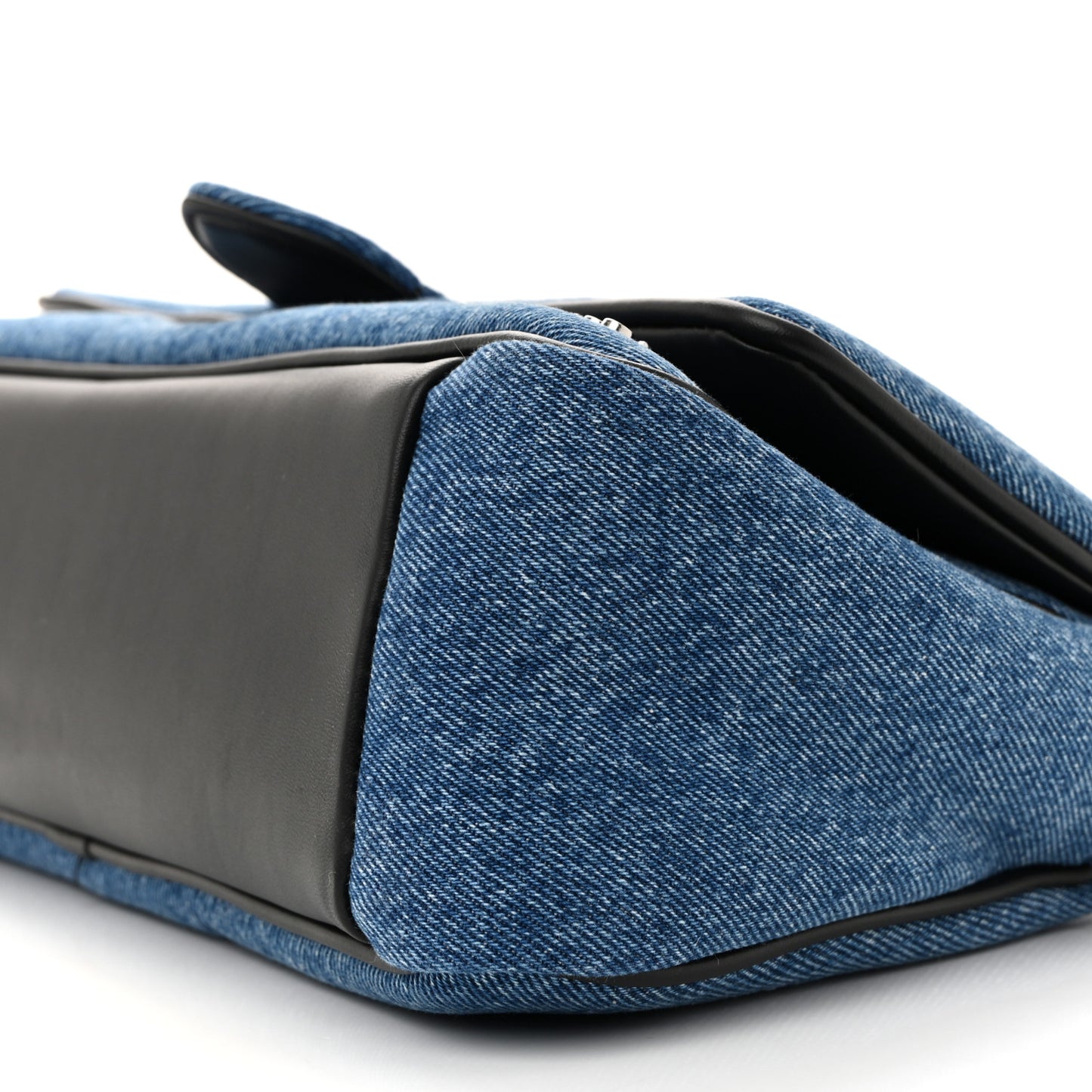 Soft Padded Denim Calfskin Le Bambimou Blue Black
