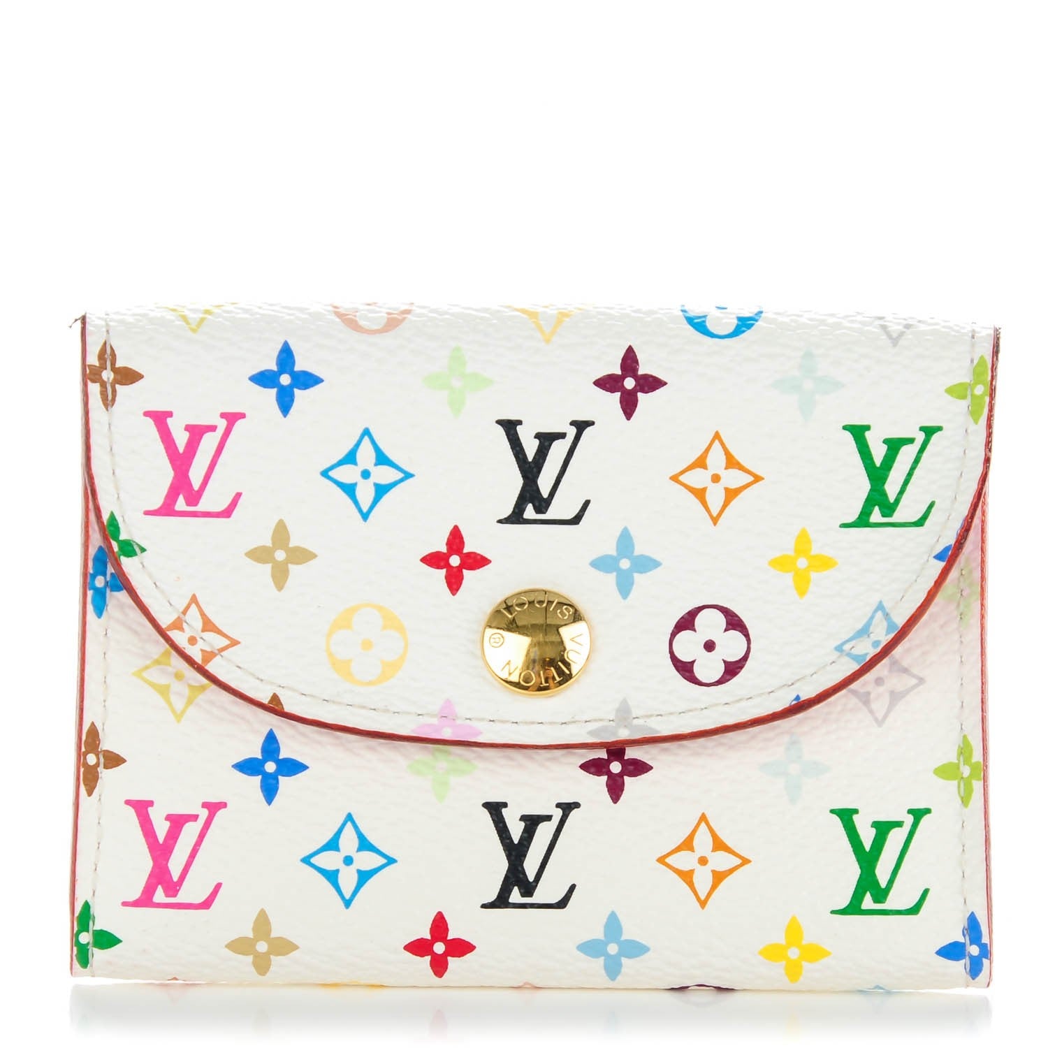Louis Vuitton Monogram Multicolor Business Card Holder White Litchi 1 of 7