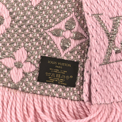 Louis Vuitton Wool Silk Logomania Shine Scarf Pink 3 of 3