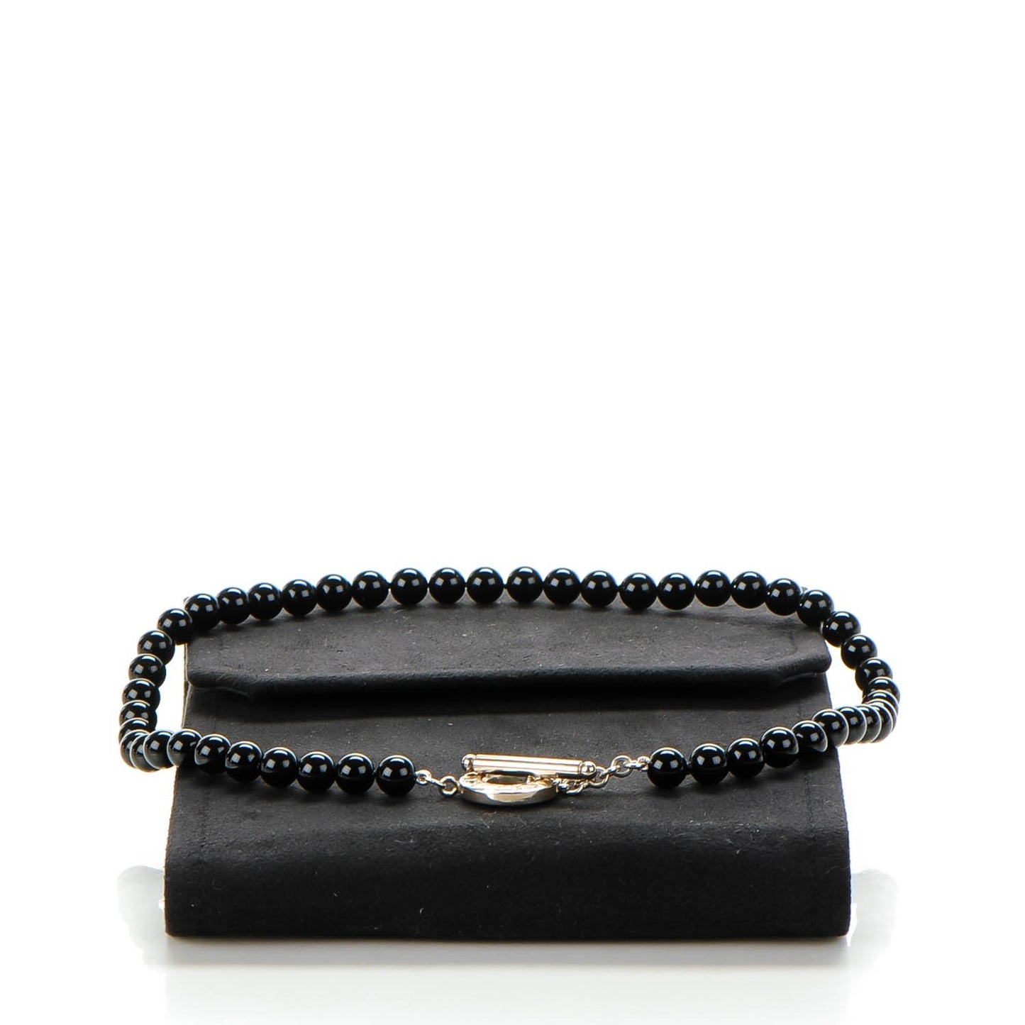 Sterling Silver Black Onyx Bead Toggle Necklace