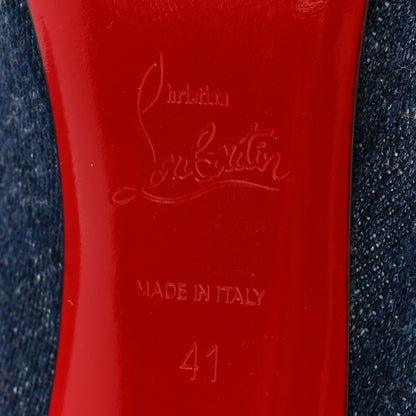 Christian Louboutin Denim Jazz Calf So Kate 120 Pumps 41 Blue 8 of 13