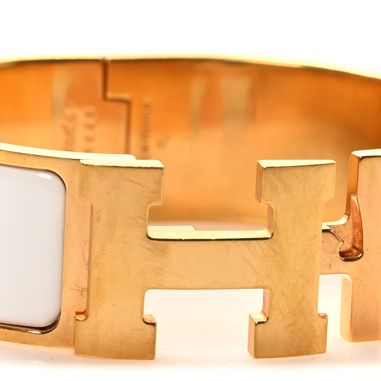 Hermes Enamel Wide Clic Clac H Bracelet PM White 6 of 6