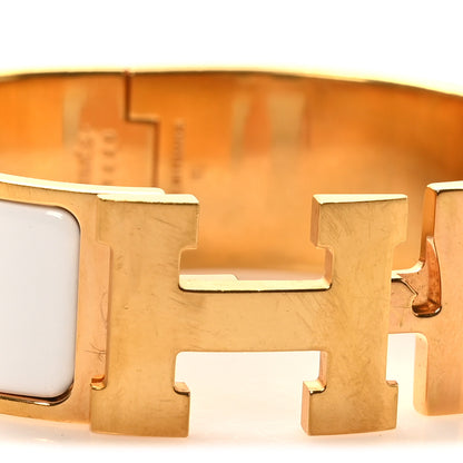 Hermes Enamel Wide Clic Clac H Bracelet PM White 6 of 6