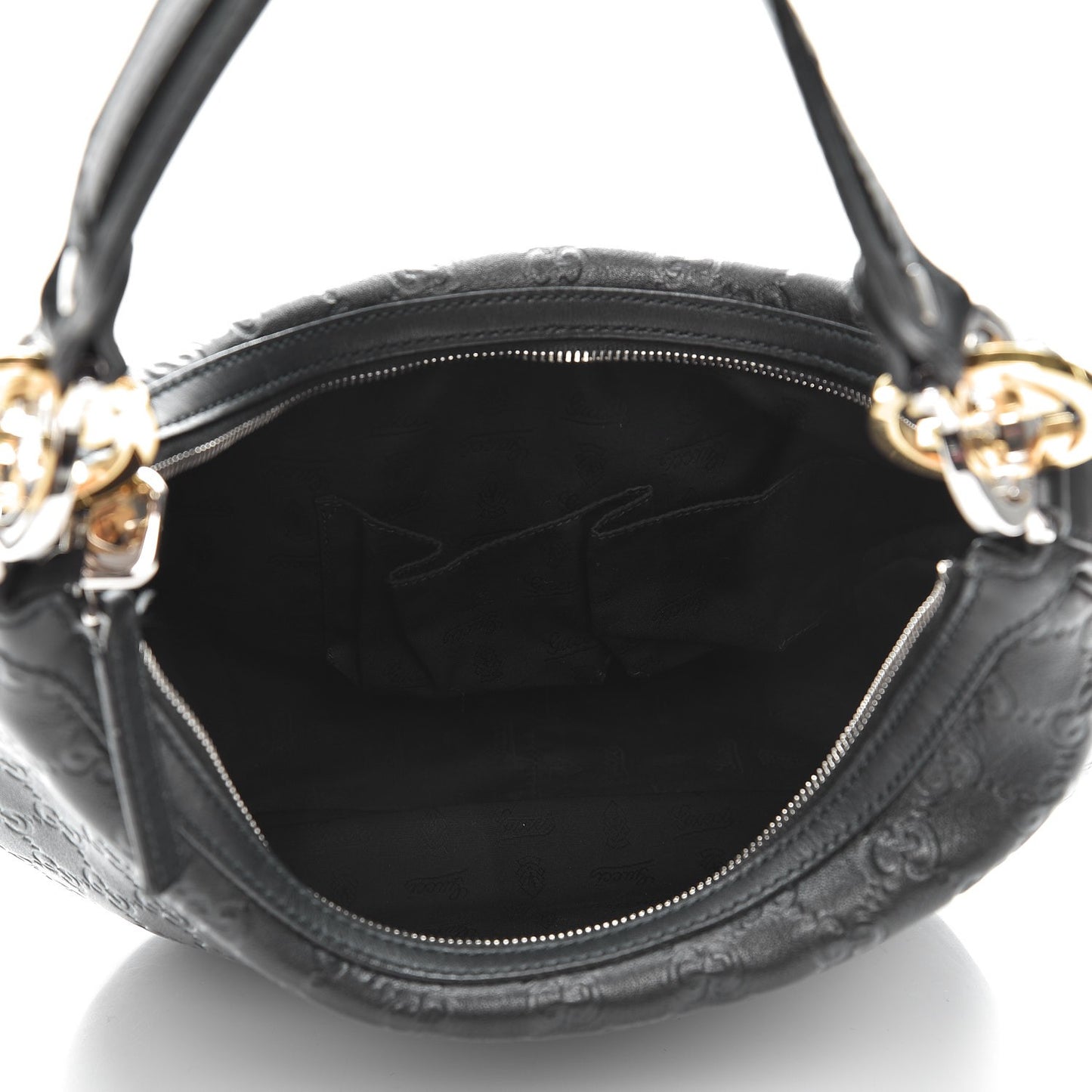 Guccissima Medium GG Twins Hobo Black