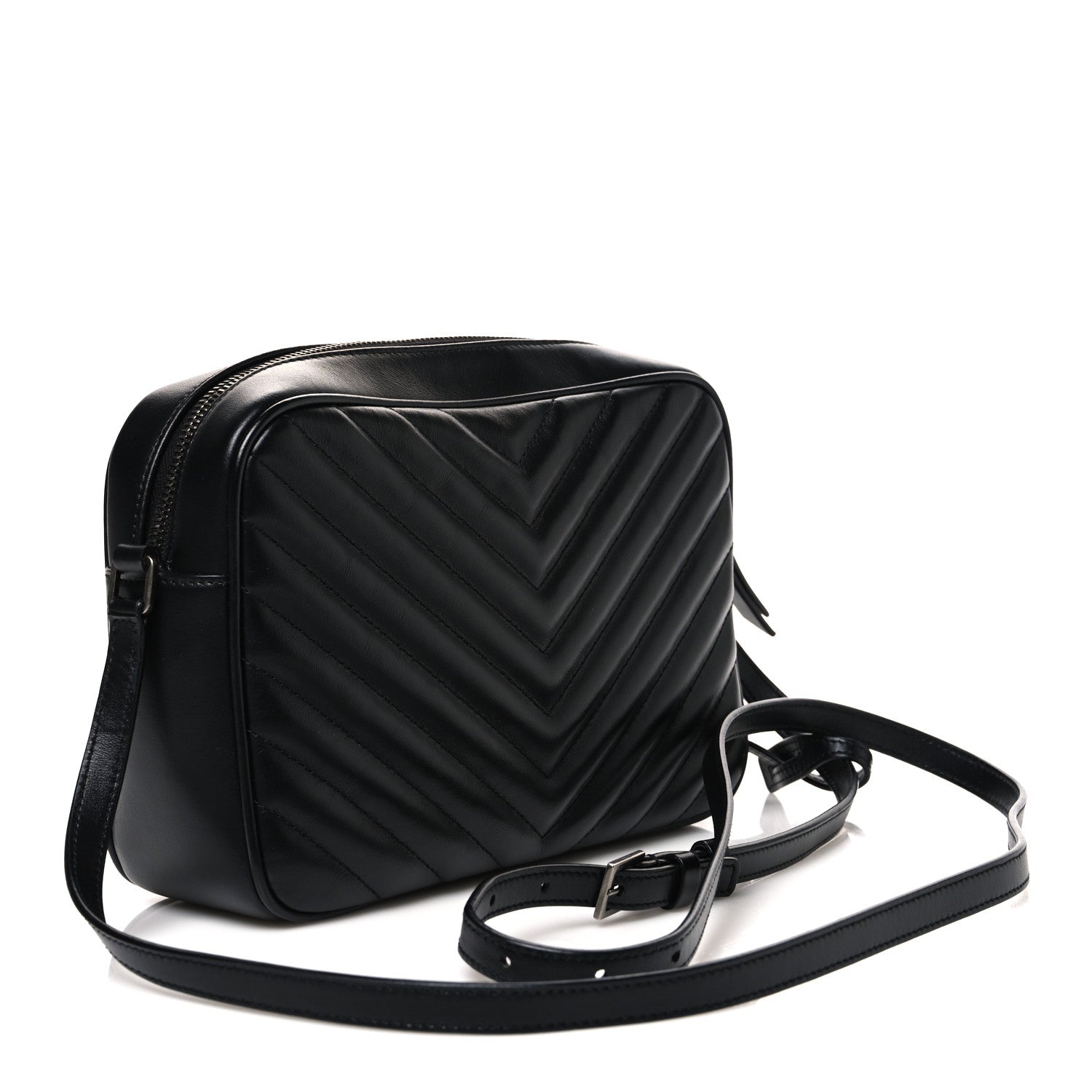 Saint Laurent Calfskin Matelasse Monogram Lou Camera Bag Black 3 of 10