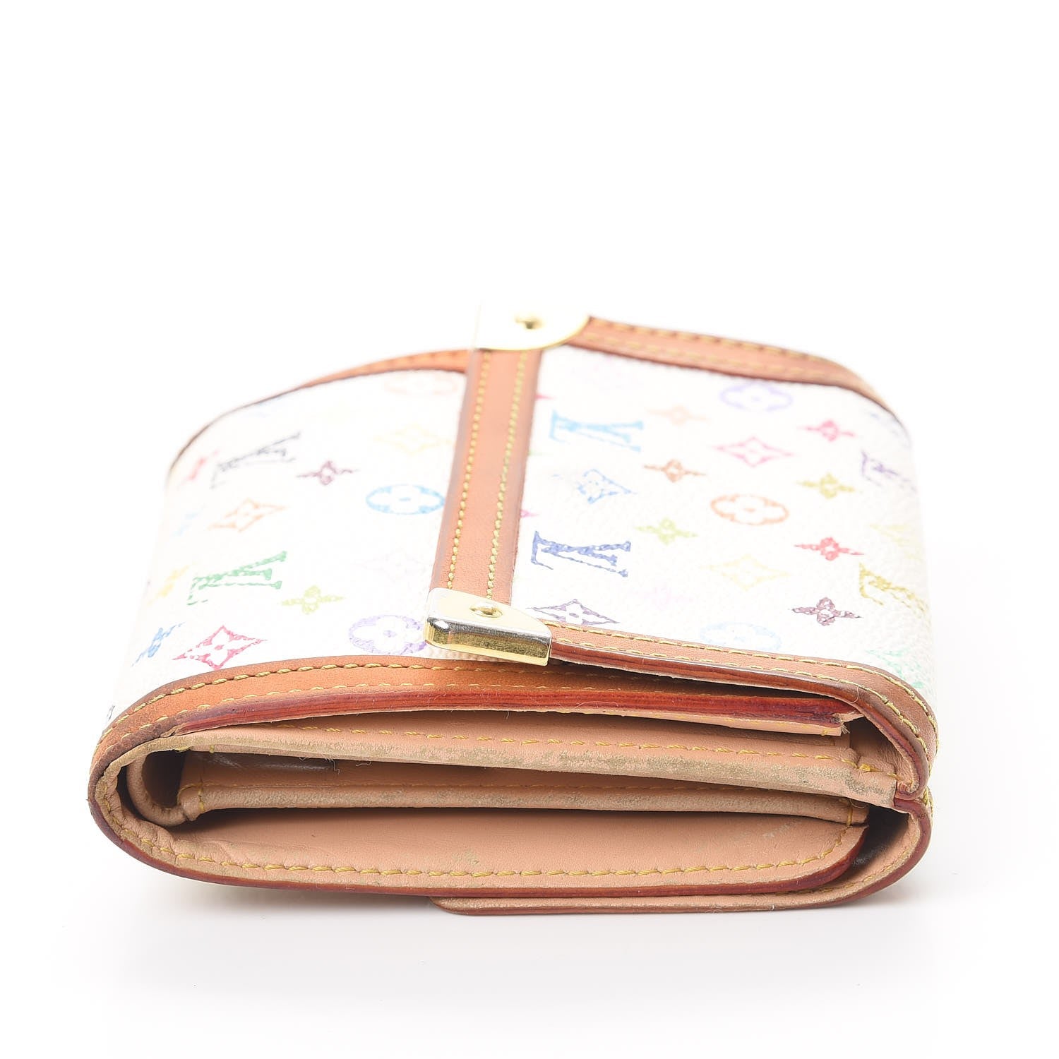 Louis Vuitton Monogram Multicolor Porte-Monnaie Billets Wallet White 27 of 28