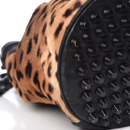 Alexander Wang Pebbled Lambskin Pony Hair Leopard Diego Bucket Bag Black Hardware 17 of 23