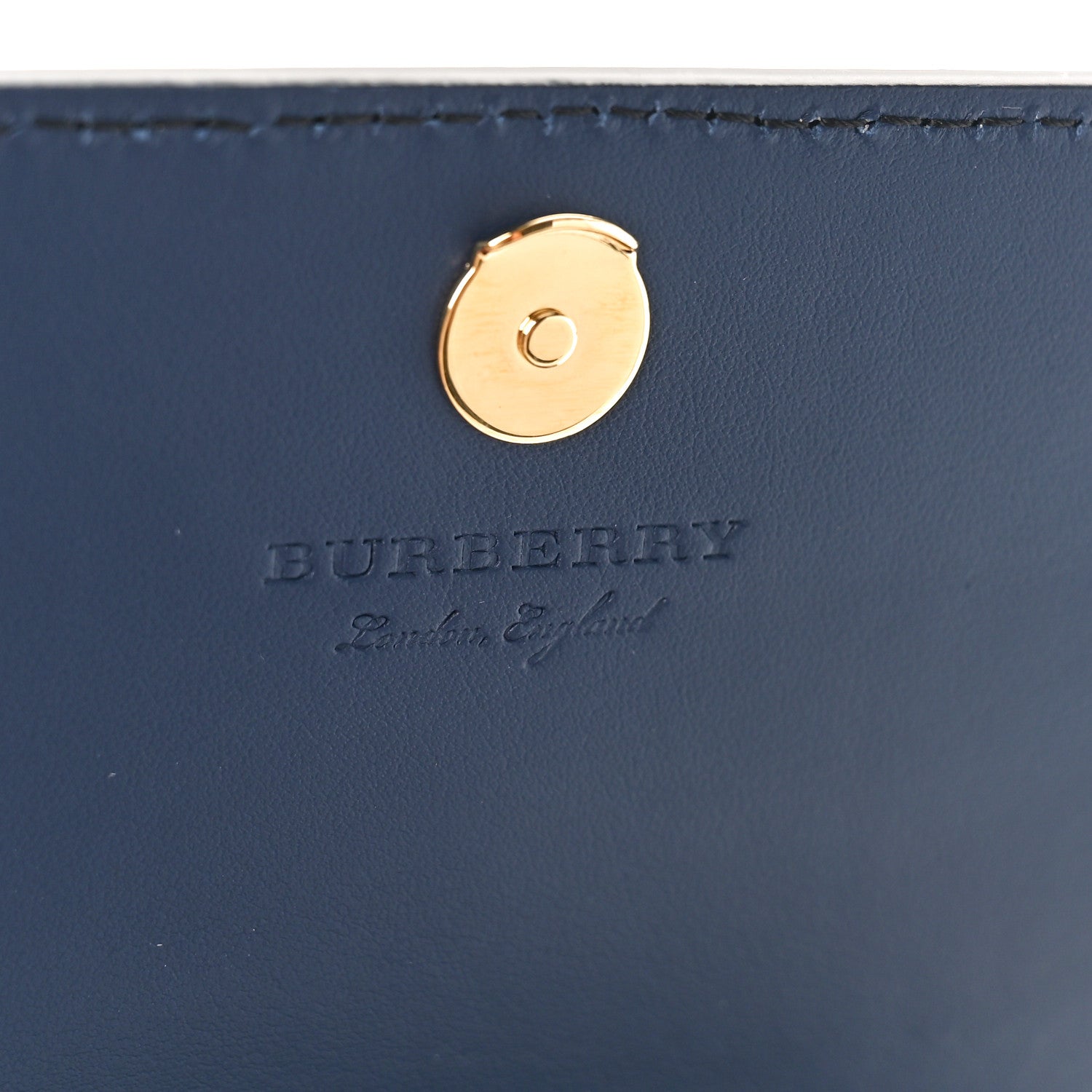 Burberry Derby Calfskin House Check Mini Hampshire Wallet On Chain Ink Blue 6 of 8