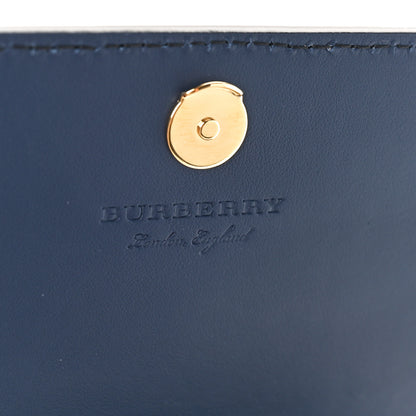 Burberry Derby Calfskin House Check Mini Hampshire Wallet On Chain Ink Blue 6 of 8
