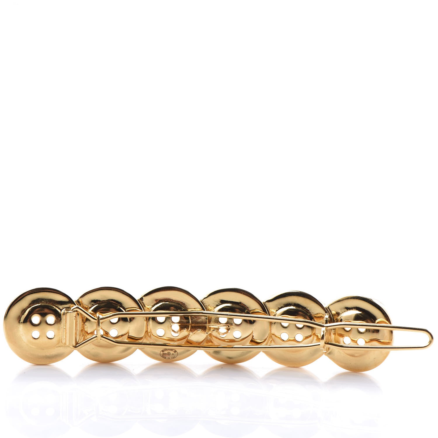 Chanel Button Paris CC Hair Clip Barrette Gold 3 of 4
