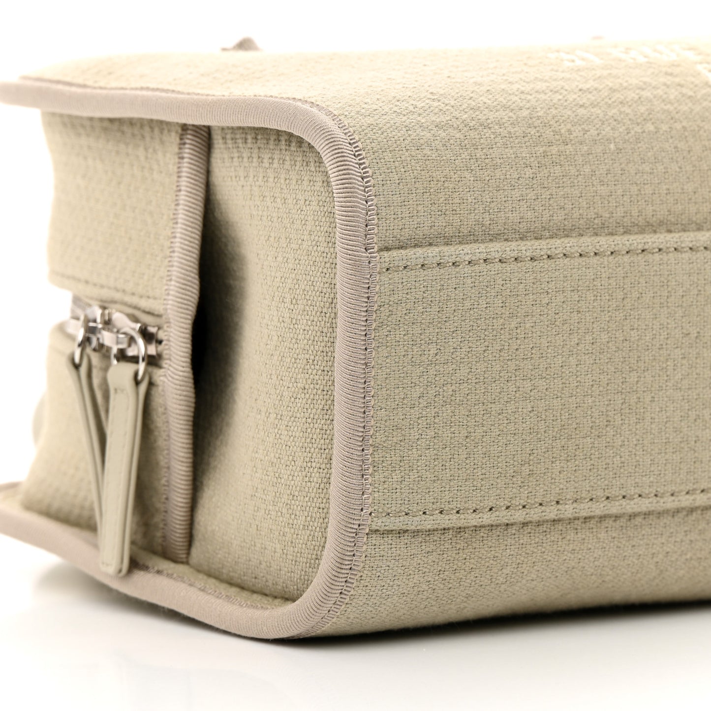 Canvas Deauville Bowling Bag Beige