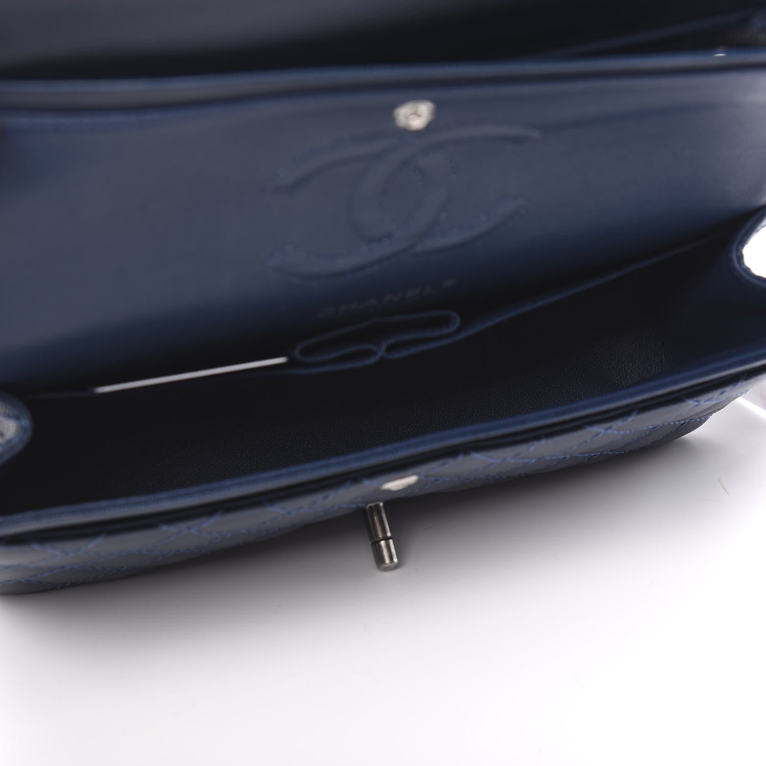 Chanel Caviar Quilted Medium Double Flap Dark Blue 4 of 12