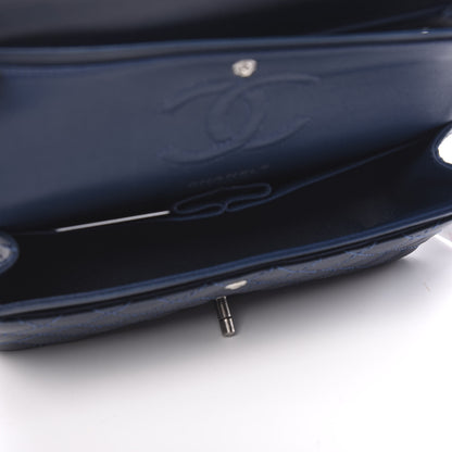 Chanel Caviar Quilted Medium Double Flap Dark Blue 4 of 12