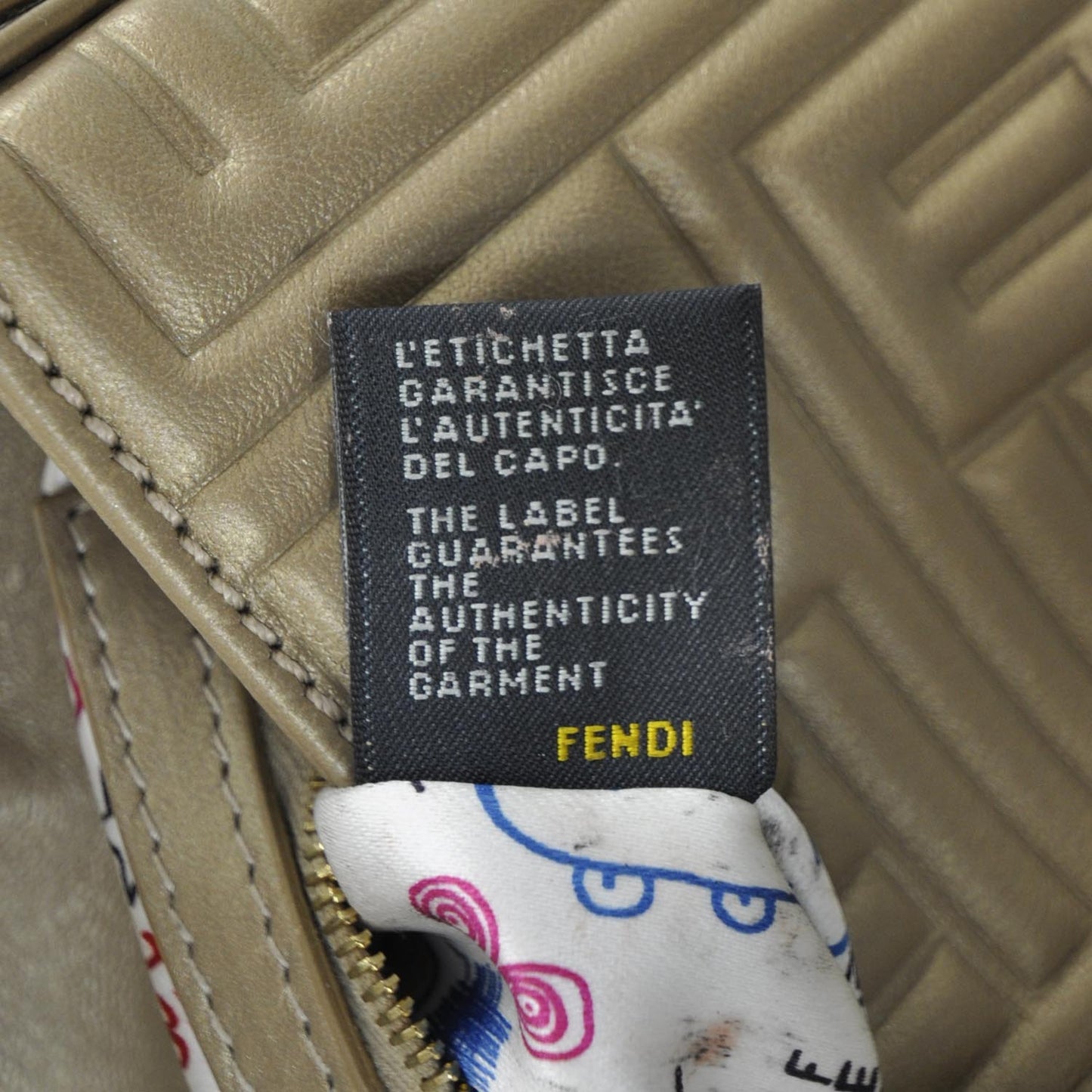 Nappa Logo Embossed Baguette Metallic