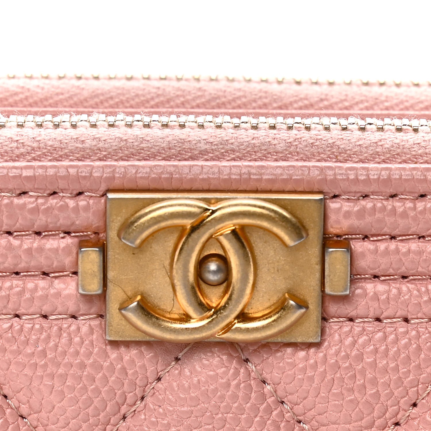 Chanel Caviar Quilted Small Boy Clutch With Chain Pink 13 of 14