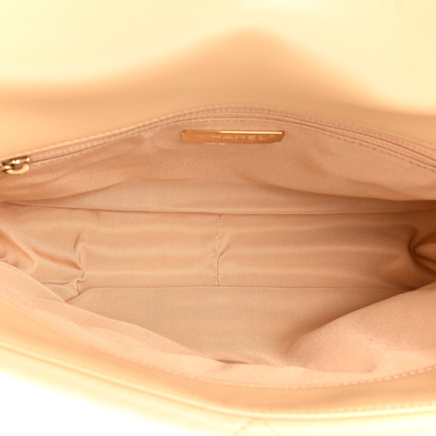 Chanel Goatskin Quilted Large Chanel 19 Flap Beige 5 of 10