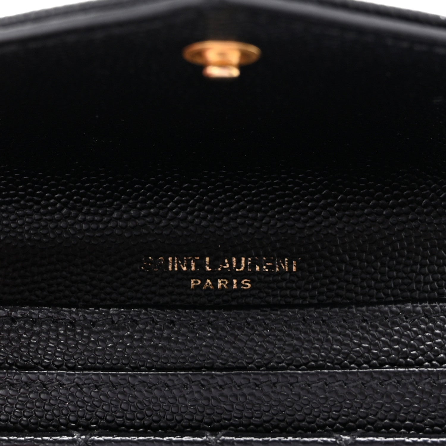 Saint Laurent Grain De Poudre Mixed Matelasse Triquilt Monogram Compact Tri Fold Wallet Black 6 of 7
