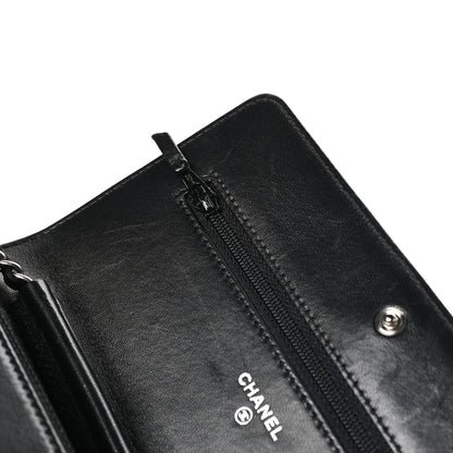 Chanel Lambskin Quilted Boy Wallet On Chain WOC Black 12 of 13
