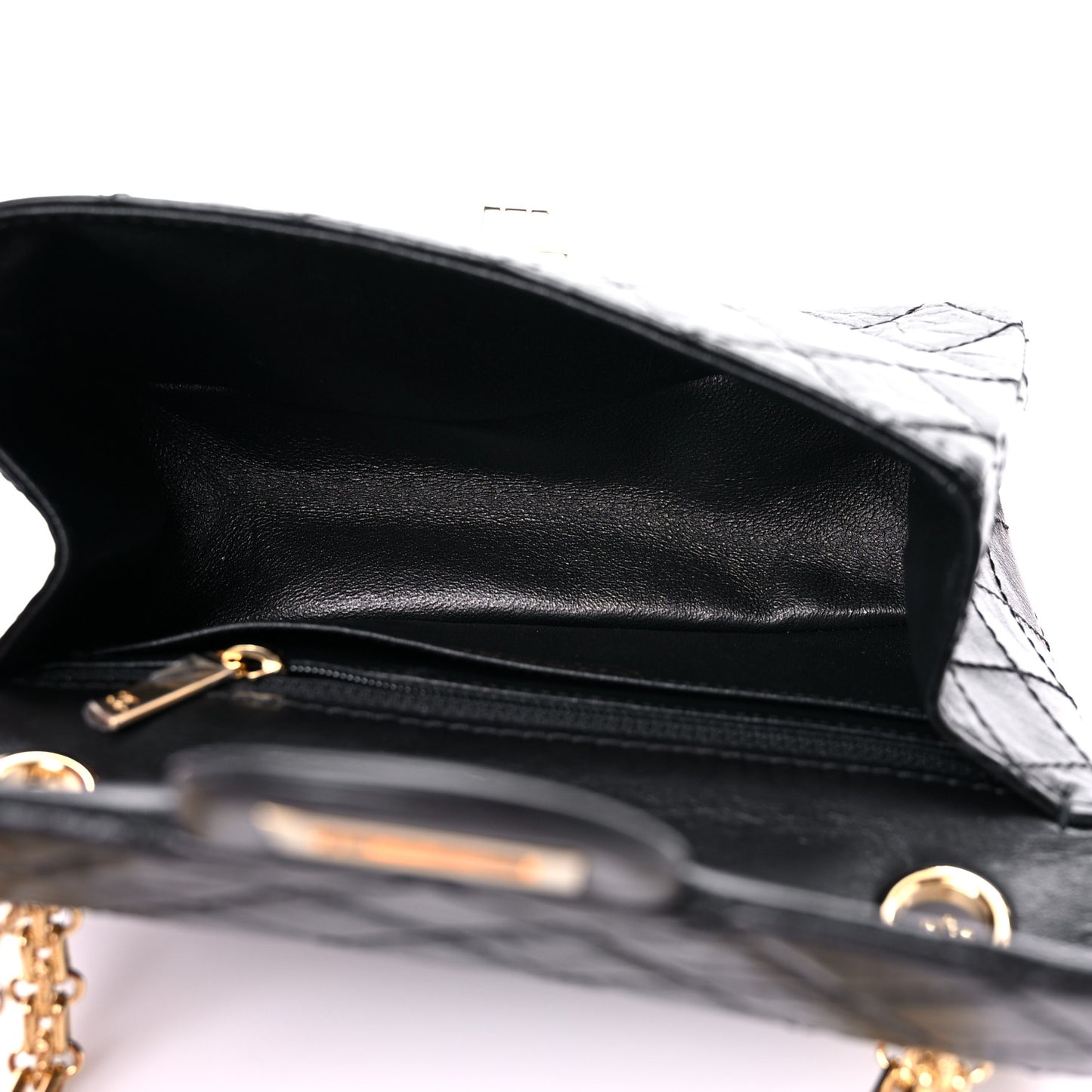 Aged Calfskin Quilted 2.55 Reissue Mini Flap Black