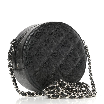 Chanel Caviar Quilted Round Clutch With Chain Black 3 of 11