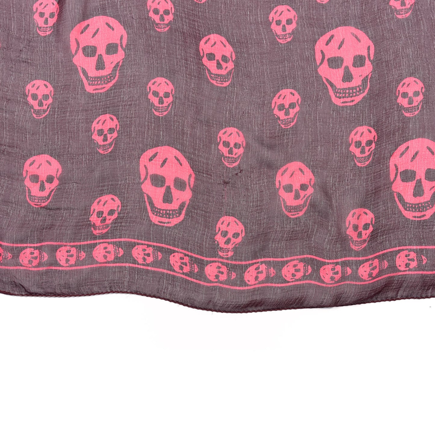 Silk Chiffon Skull Scarf Bordeaux