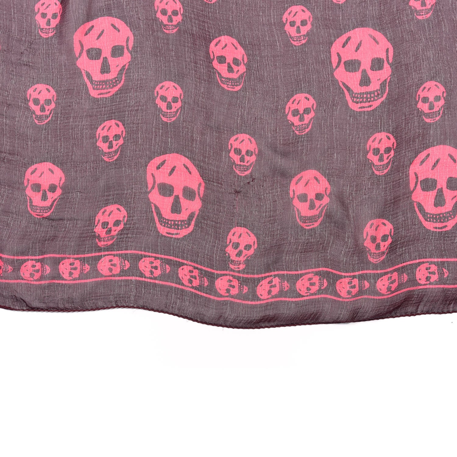Alexander McQueen Silk Chiffon Skull Scarf Bordeaux 5 of 6