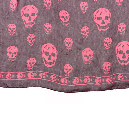 Alexander McQueen Silk Chiffon Skull Scarf Bordeaux 5 of 6