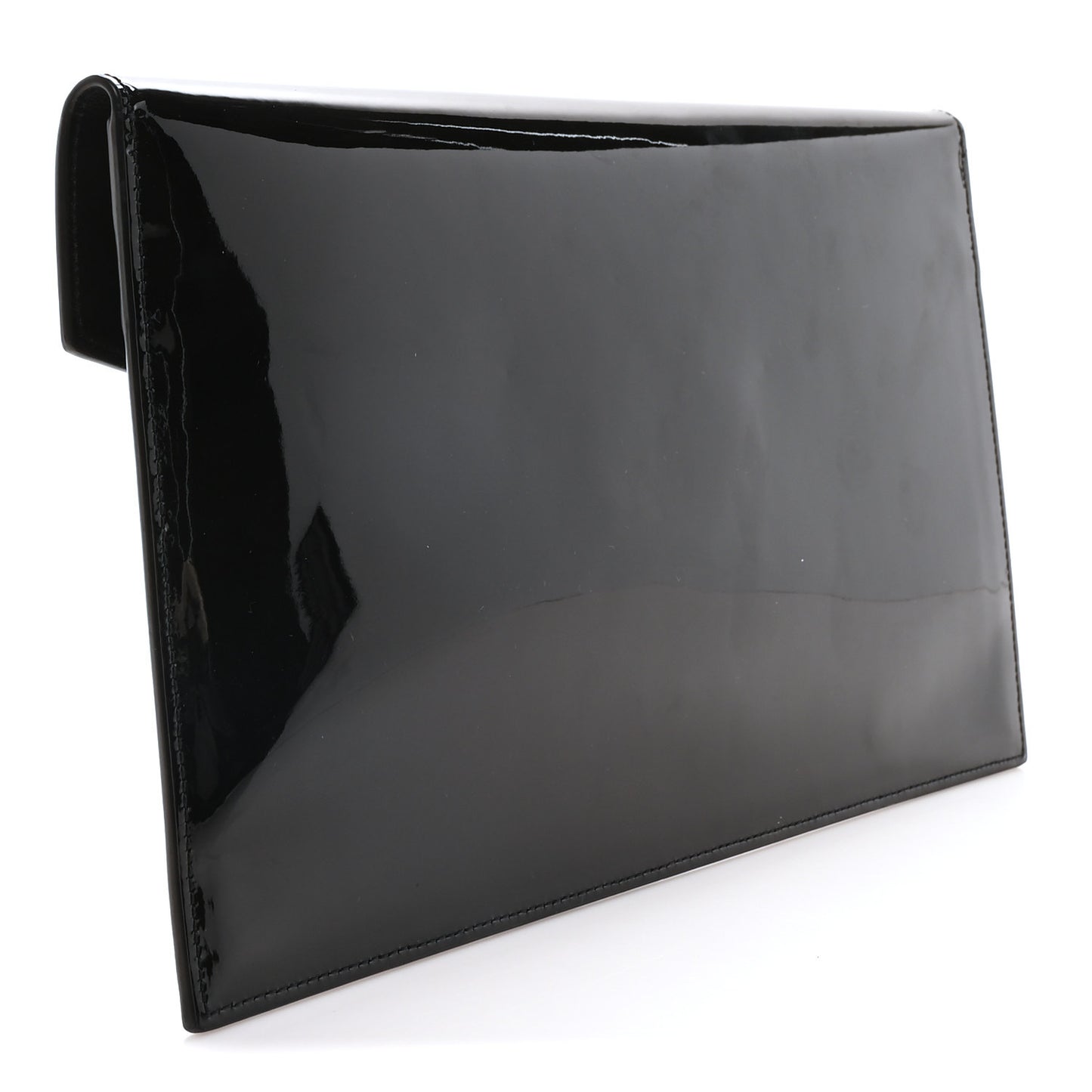 Patent Calfskin Monogram Uptown Clutch Black