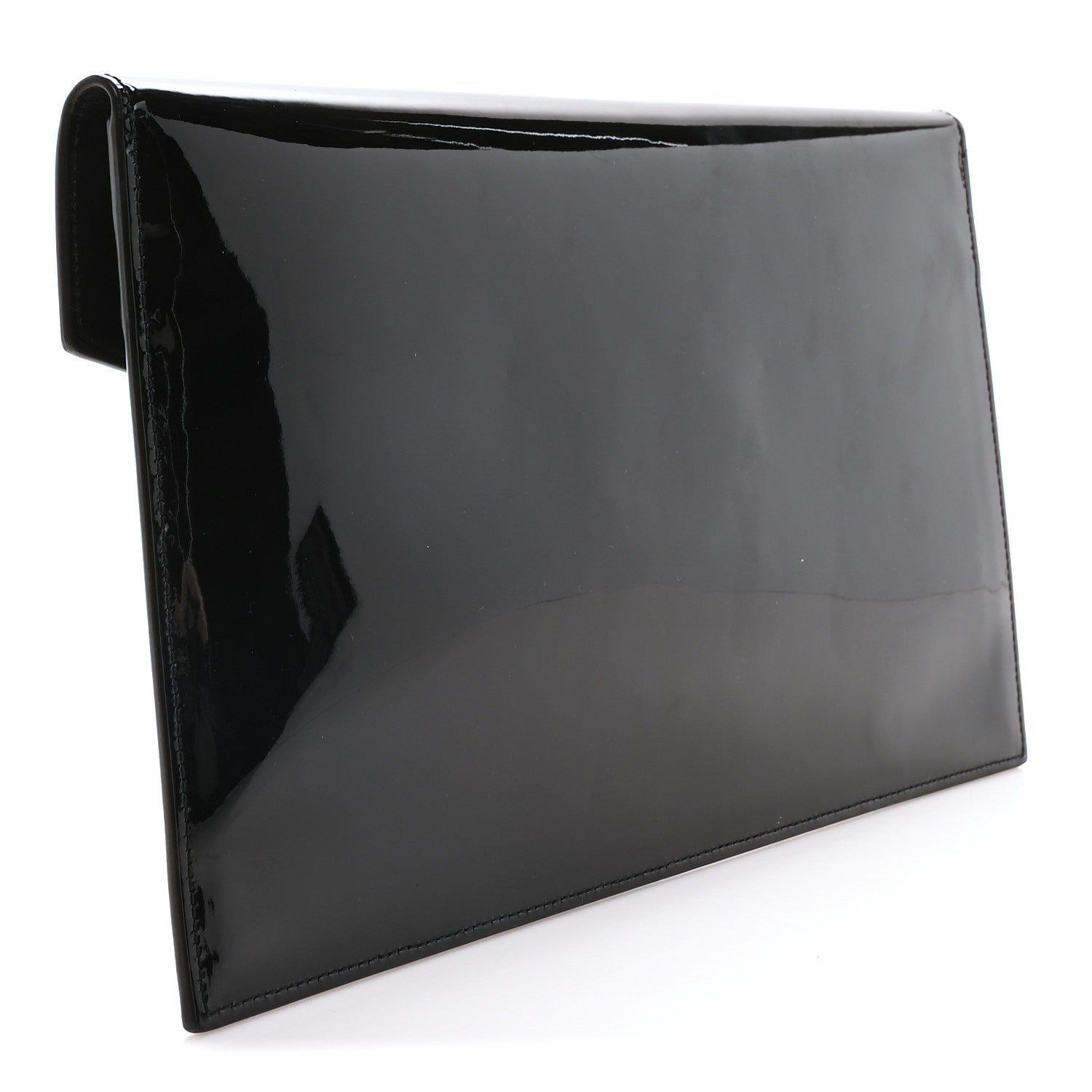 Saint Laurent Patent Calfskin Monogram Uptown Clutch Black 2 of 9