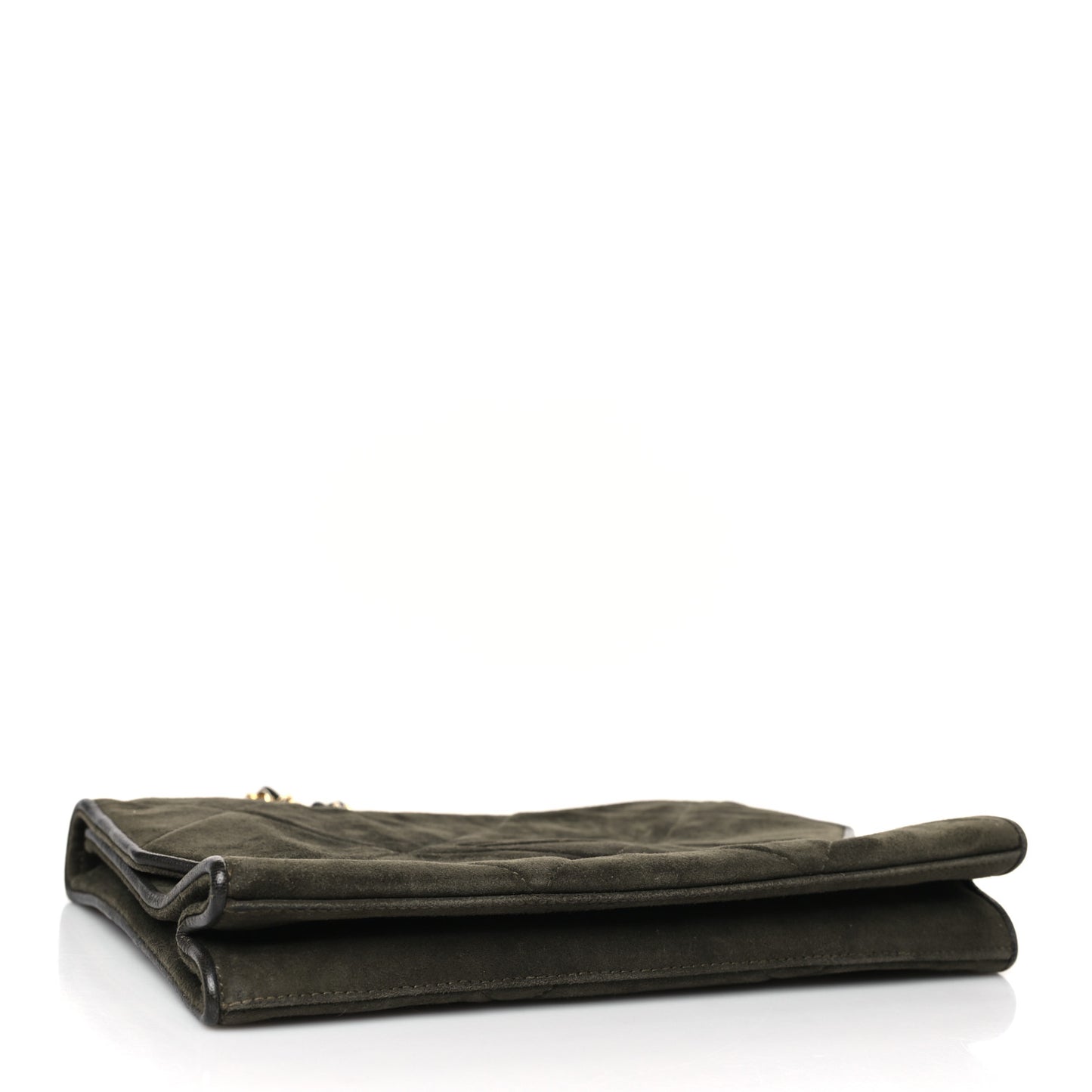 Suede Quilted Mini Flap Green