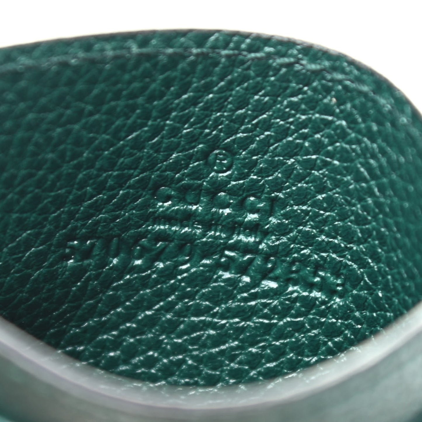 Grainy Calfskin Zumi Card Holder Vintage Green