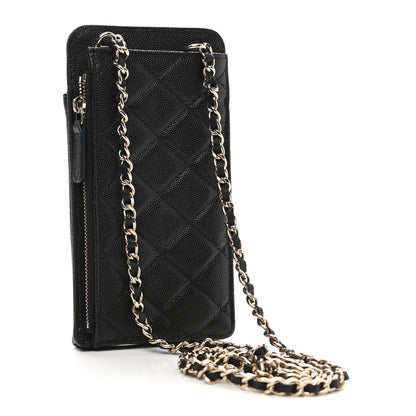 Chanel Caviar Quilted Zip Phone Case Black 2 of 8