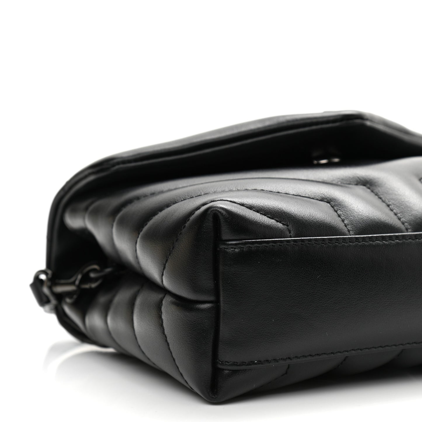 Calfskin Y Quilted Monogram Toy Loulou Crossbody Bag Black