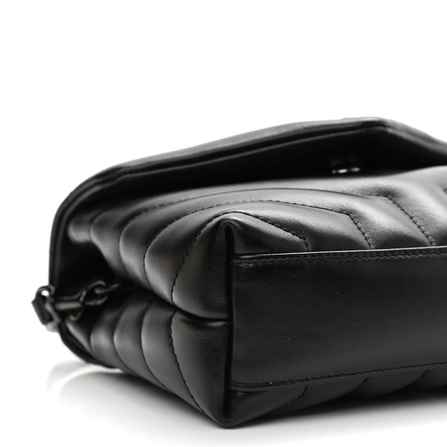 Saint Laurent Calfskin Y Quilted Monogram Toy Loulou Crossbody Bag Black 9 of 11