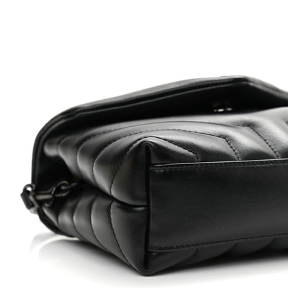 Saint Laurent Calfskin Y Quilted Monogram Toy Loulou Crossbody Bag Black 9 of 11