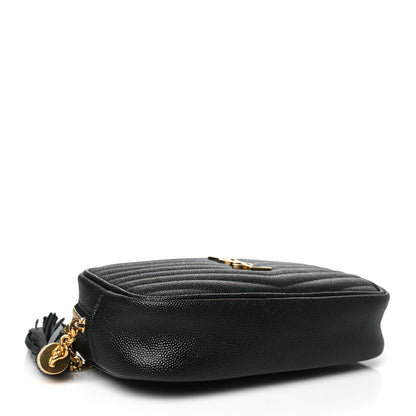 Saint Laurent Grain De Poudre Matelasse Monogram Mini Lou Camera Bag Black 4 of 10