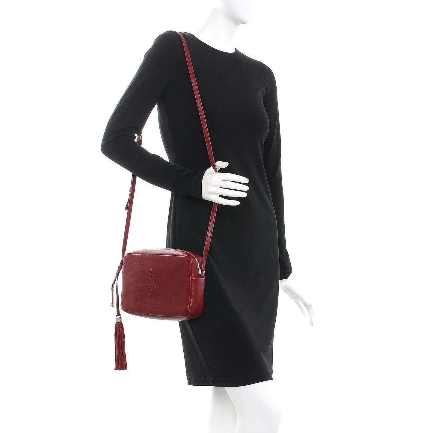 Lambskin Monogram Small Lou Camera Bag Lipstick Red