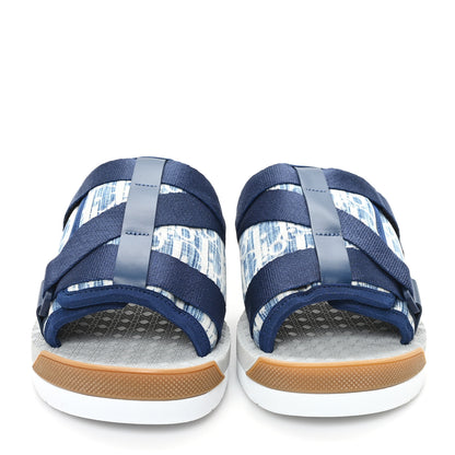 Christian Dior Oblique Jacquard Mens Alpha Sandals 40 Blue Denim 3 of 10
