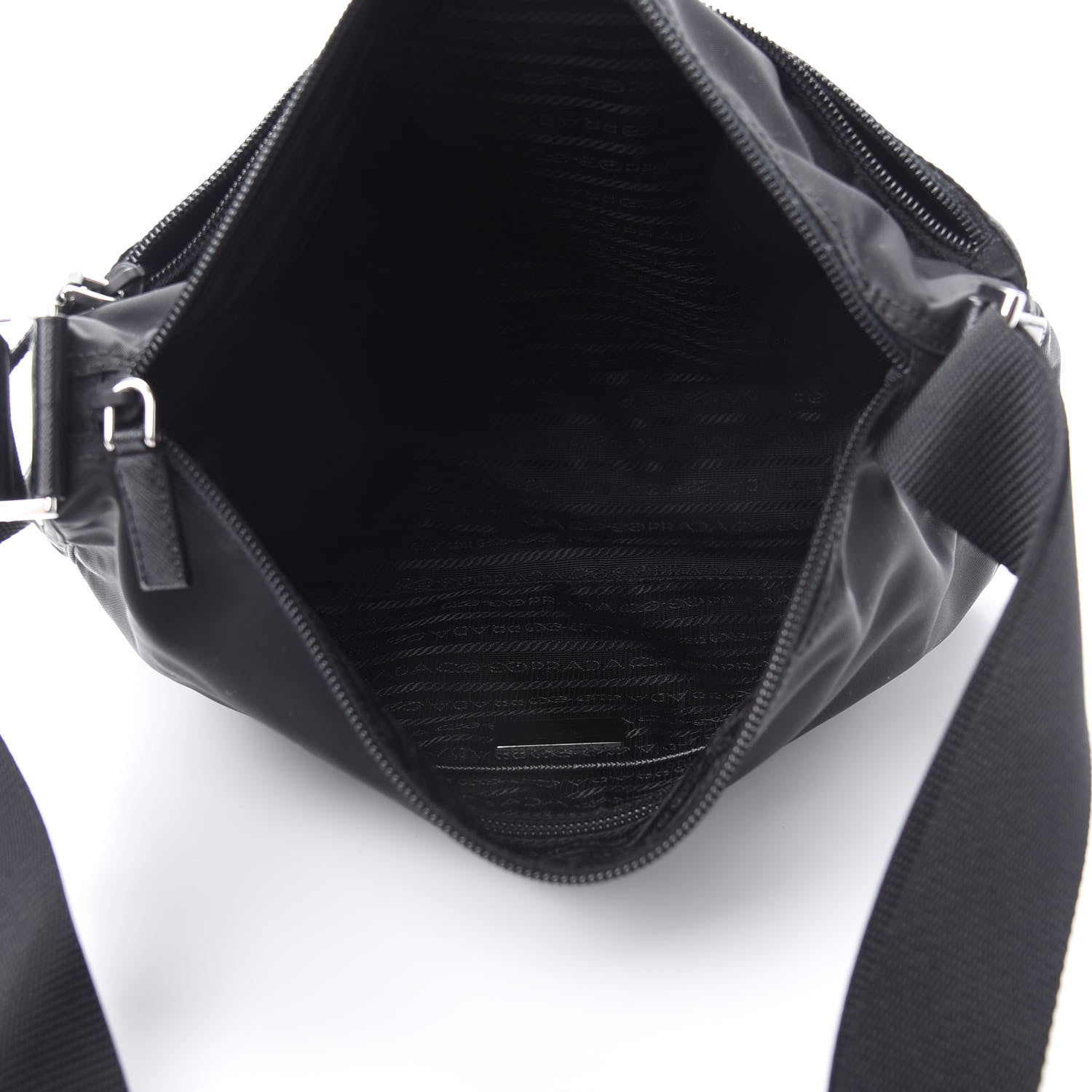 Prada Nylon Tessuto Messenger Bag Black 5 of 11