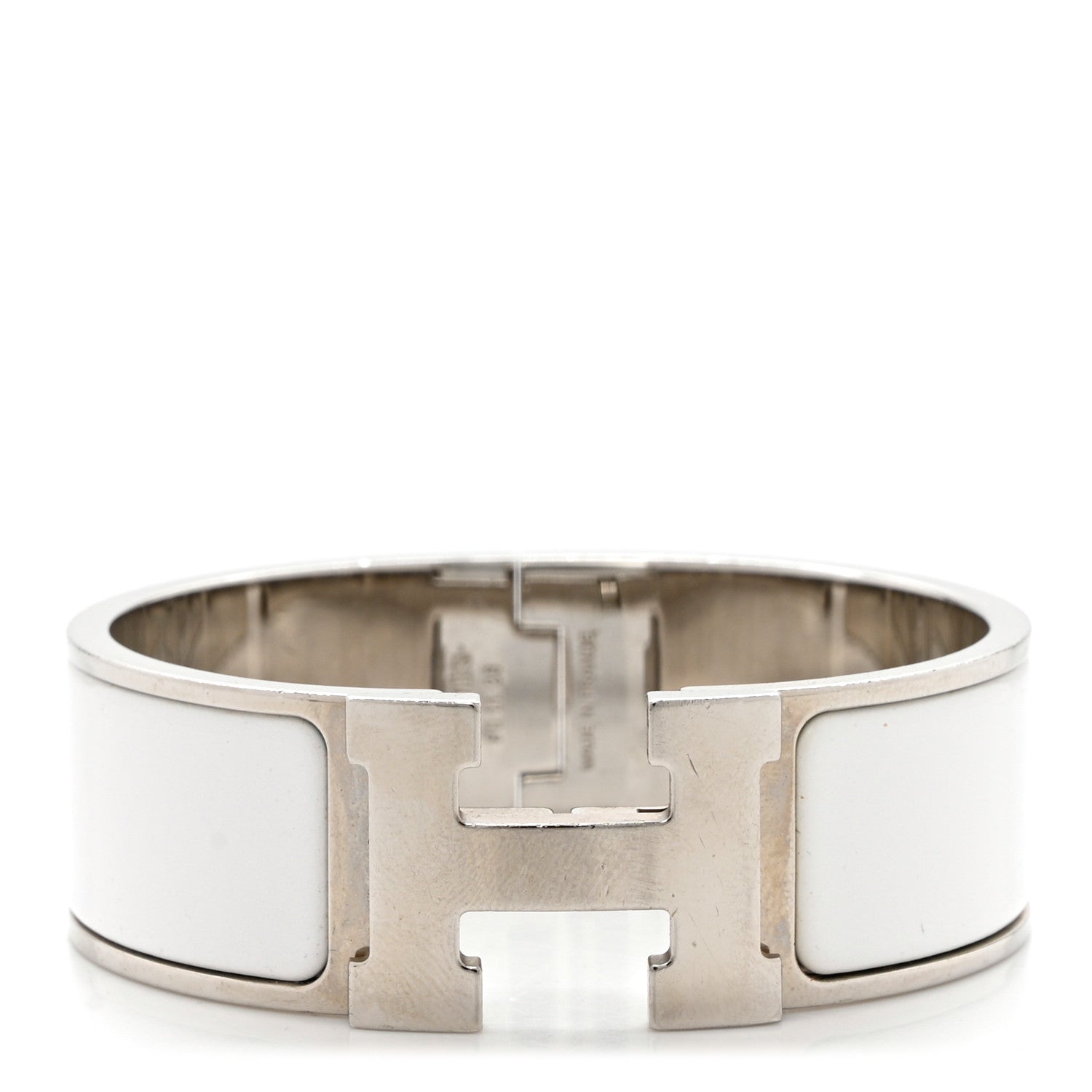 Hermes Enamel Wide Clic Clac H Bracelet PM White 1 of 5